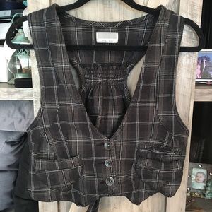 Plaid Half Vest